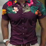 Camisa de manga corta para hombre con estampado floral de Vanthea