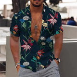 Camisa de manga corta para hombre con estampado hawaiano de Vanthea