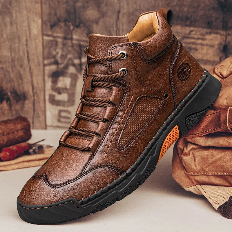 Botas Masculinas De Cuero Hechas A Mano Vanthea