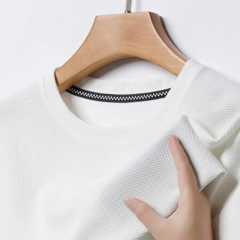 Camiseta de manga corta para hombre con tejido tipo waffle de Vanthea