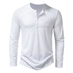 Camiseta de manga larga con cuello Henley para hombre de Vanthea