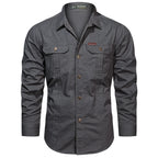 Camisa de manga larga con múltiples bolsillos para hombre Vanthea