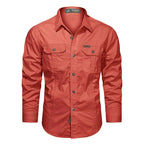 Camisa de manga larga con múltiples bolsillos para hombre Vanthea
