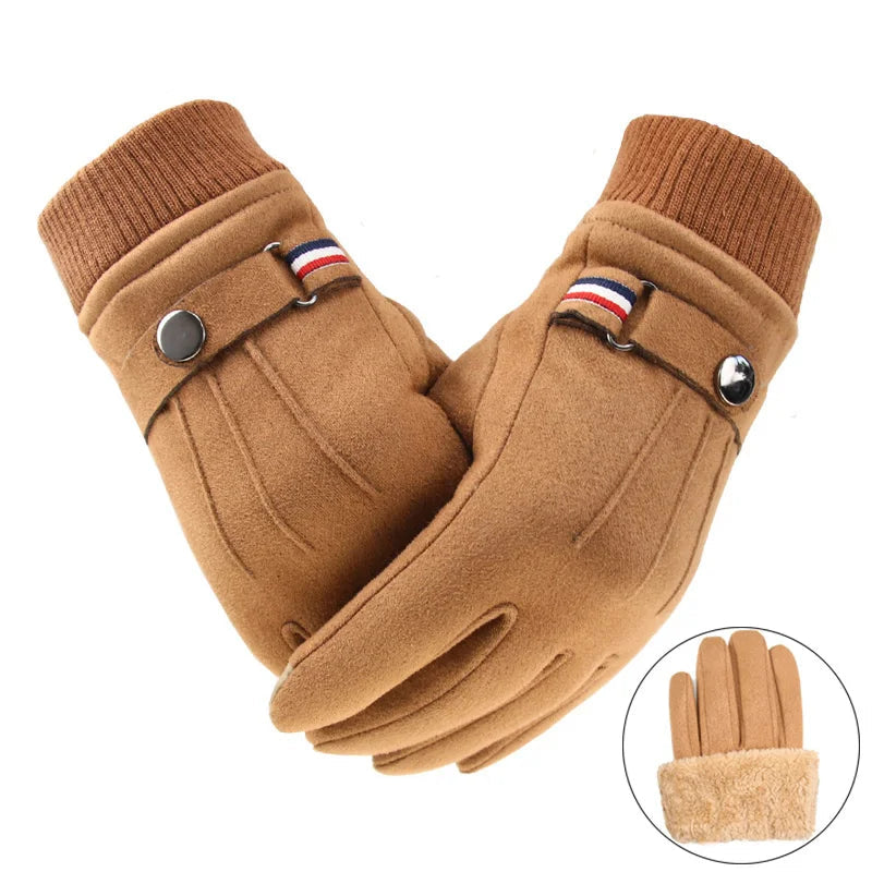 Guantes Masculinos De Ante Antiviento Táctiles Invierno Vanthea