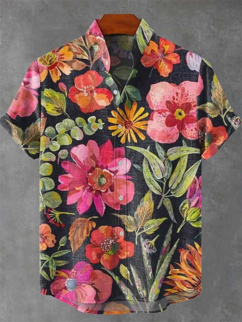 Camisa Masculina Floral Verano Vanthea