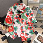 Camisa Masculina Floral Retro Suelta Playa Vanthea