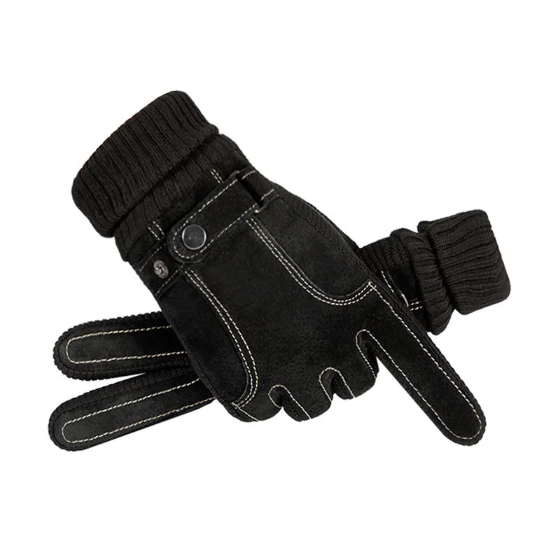 Guantes Masculinos De Cuero Táctiles Antiviento Vanthea