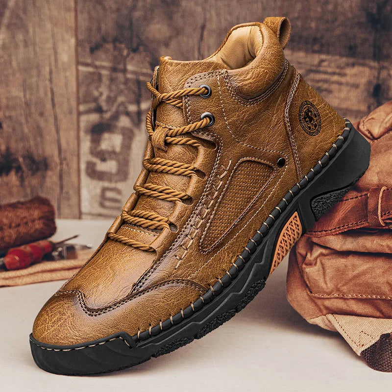 Botas Masculinas De Cuero Hechas A Mano Vanthea