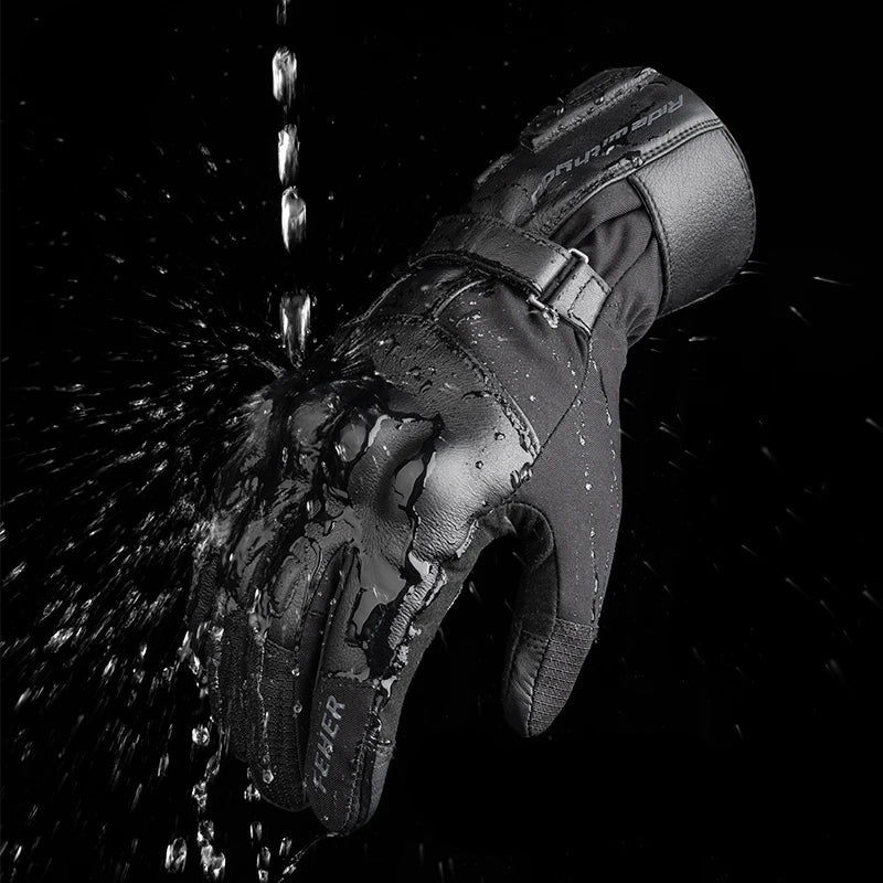 Guantes Masculinos De Cuero Impermeables Táctiles Invierno Vanthea