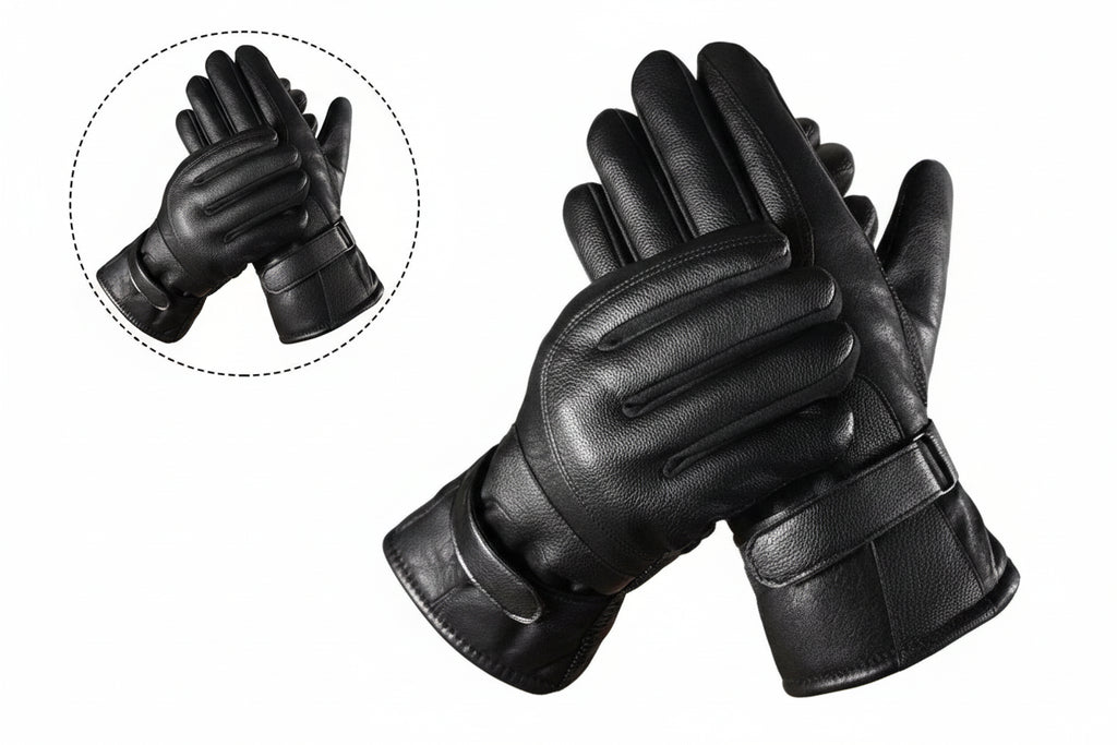 Guantes Masculinos De Cuero Táctiles Impermeables Invierno Vanthea