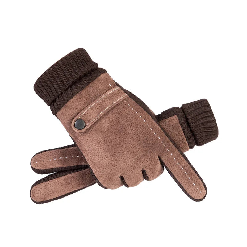 Guantes Masculinos De Cuero Táctiles Antiviento Vanthea
