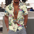 Camisa de manga corta para hombre con estampado hawaiano de Vanthea