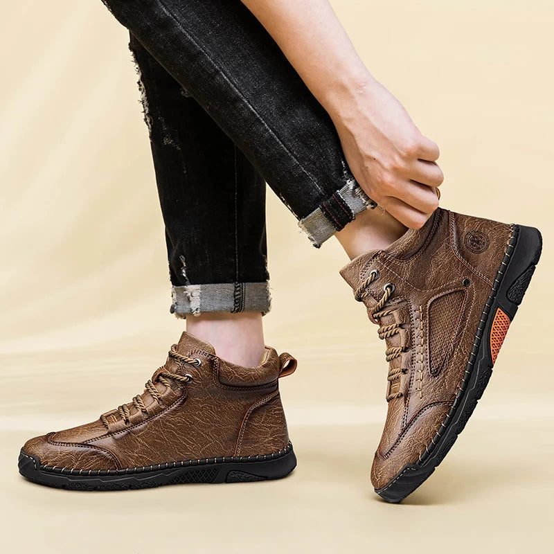 Botas Masculinas De Cuero Hechas A Mano Vanthea