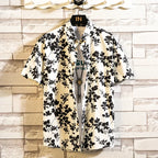 Camisa de manga corta para hombre con estampado hawaiano de Vanthea