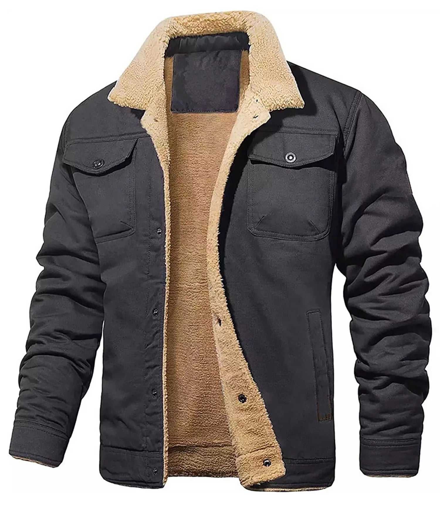 Chaqueta Masculina Forro Borrego Antiviento Invierno Vanthea