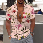 Camisa de manga corta para hombre con estampado hawaiano de Vanthea