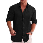 Camisa de manga larga para hombre de lino y algodón Vanthea