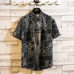 Camisa de manga corta para hombre con estampado hawaiano de Vanthea