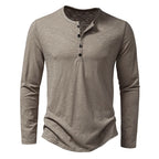 Camiseta de manga larga con cuello Henley para hombre de Vanthea