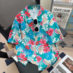 Camisa Masculina Floral Retro Suelta Playa Vanthea