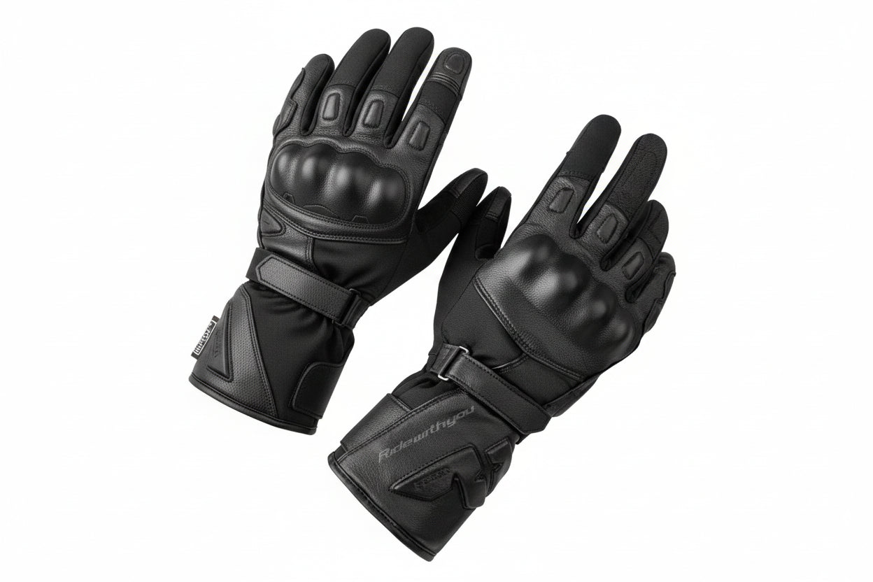 Guantes Masculinos De Cuero Impermeables Táctiles Invierno Vanthea