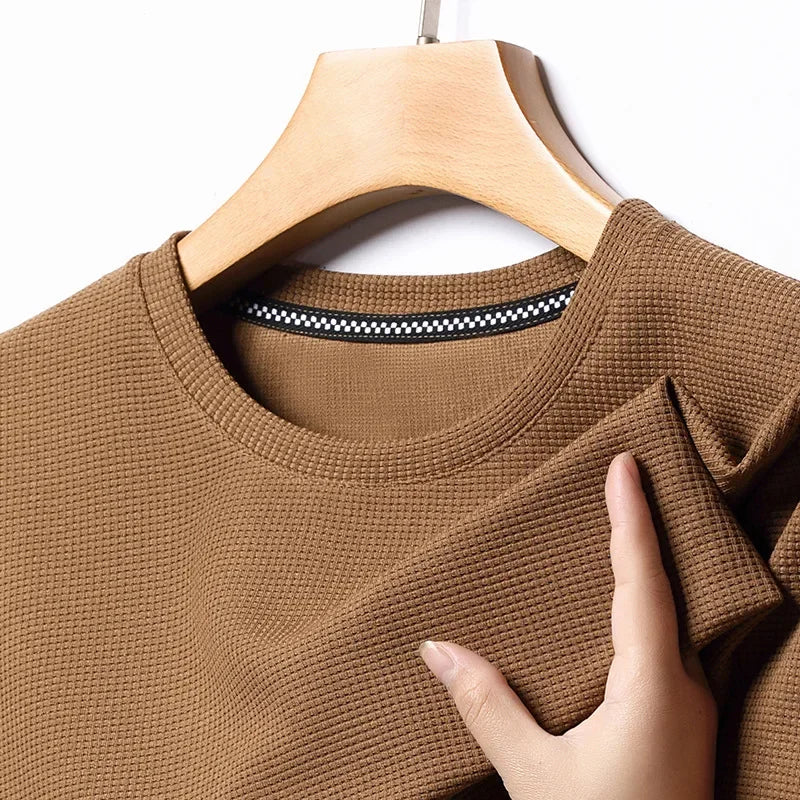 Camiseta de manga corta para hombre con tejido tipo waffle de Vanthea