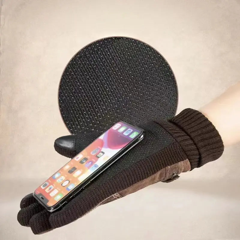 Guantes Masculinos De Cuero Táctiles Antiviento Vanthea