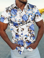 Camisa de manga corta para hombre con estampado floral de Vanthea