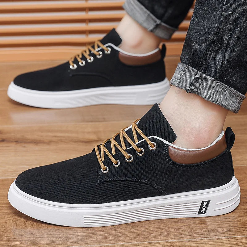 Zapatillas Masculinas De Lona Transpirables Casual Vanthea