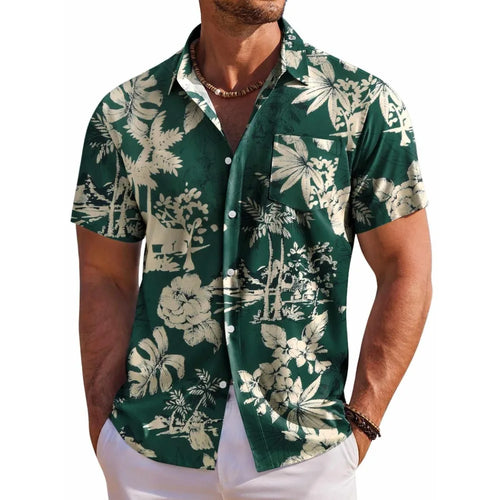 Camisa De Manga Corta Para Hombre Con Estampado Botánico De Vanthea