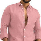 Camisa clásica de lino de manga larga para hombre Vanthea