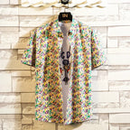 Camisa de manga corta para hombre con estampado hawaiano de Vanthea