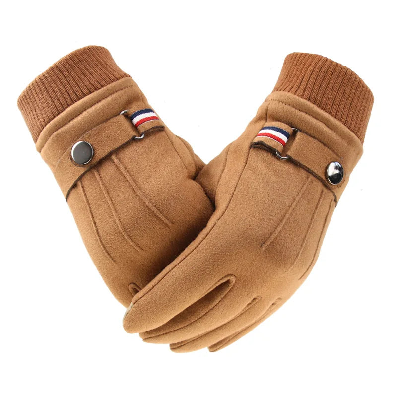 Guantes Masculinos De Ante Antiviento Táctiles Invierno Vanthea