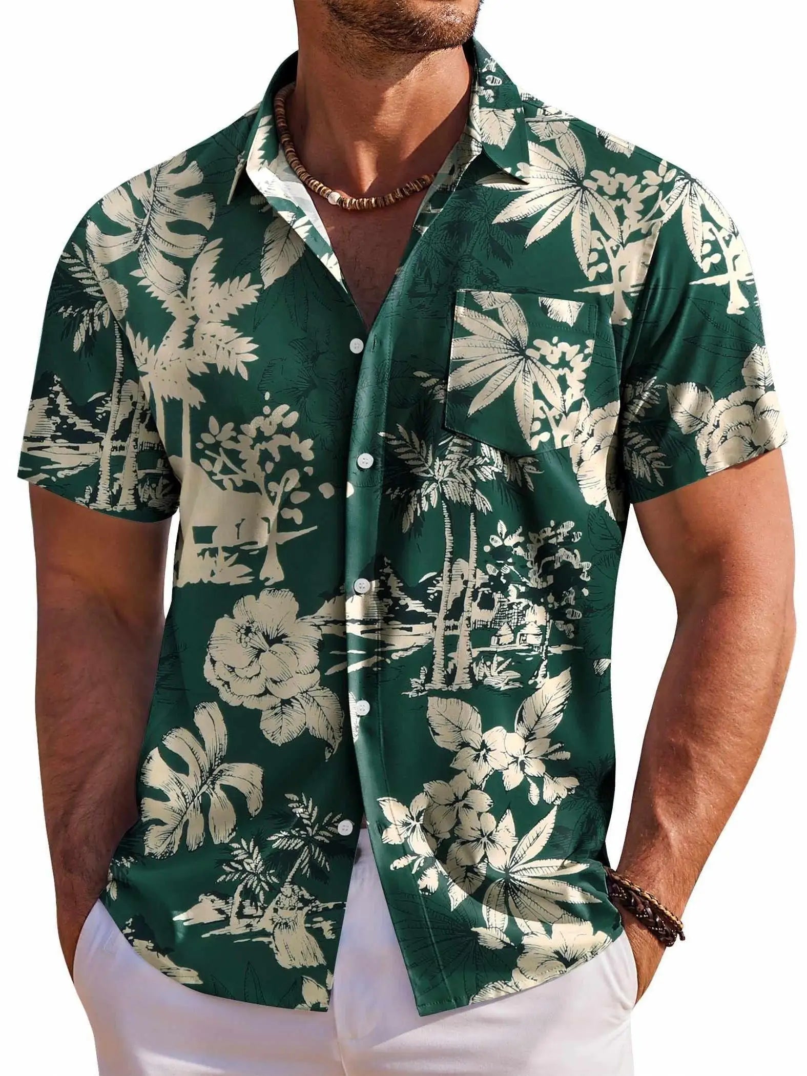 Camisa De Manga Corta Para Hombre Con Estampado Botánico De Vanthea