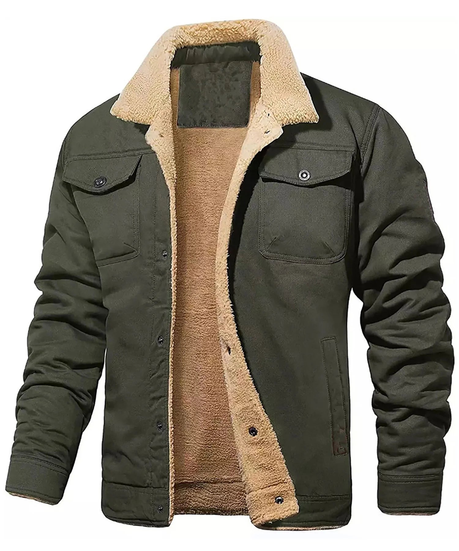 Chaqueta Masculina Forro Borrego Antiviento Invierno Vanthea