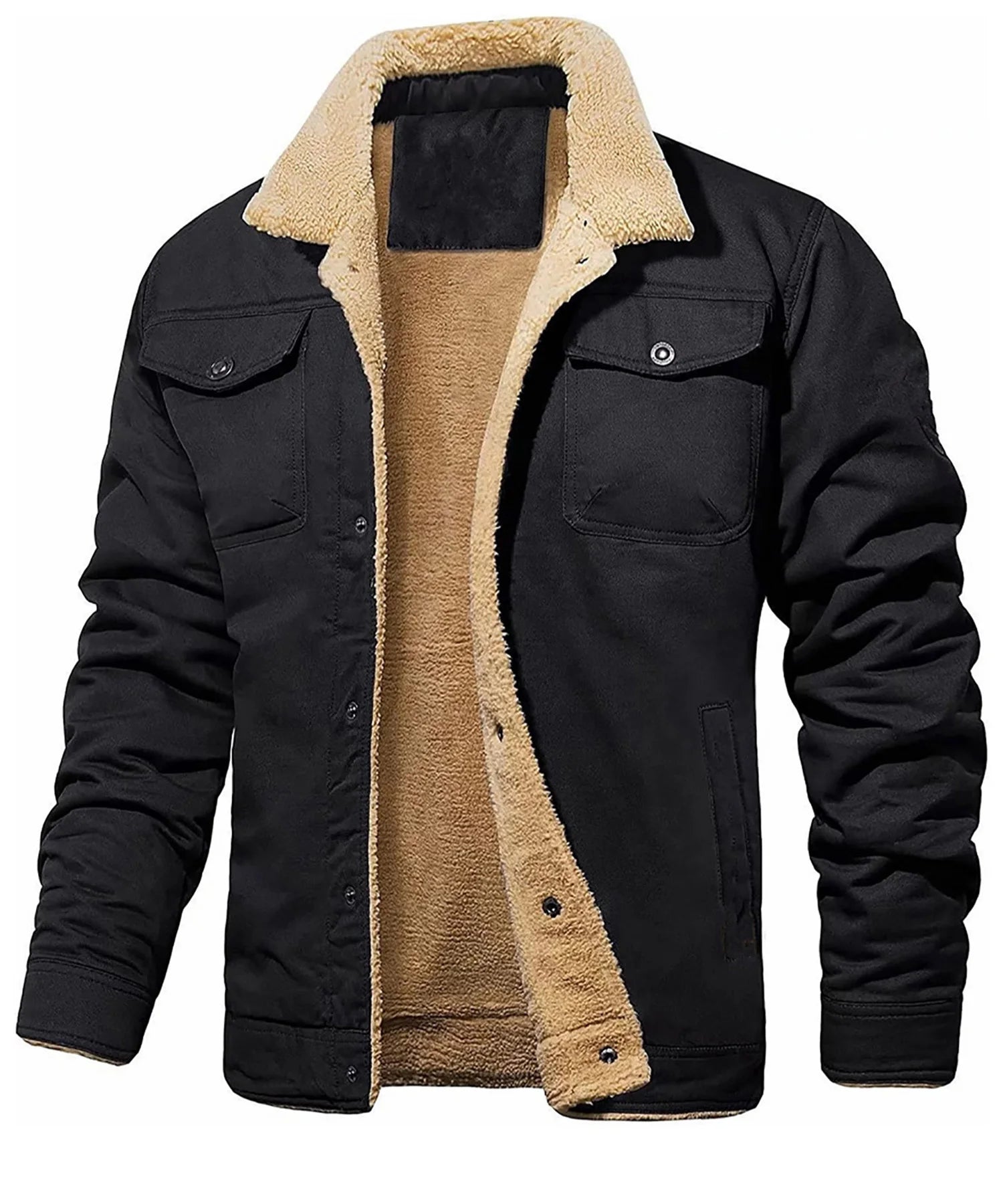 Chaqueta Masculina Forro Borrego Antiviento Invierno Vanthea