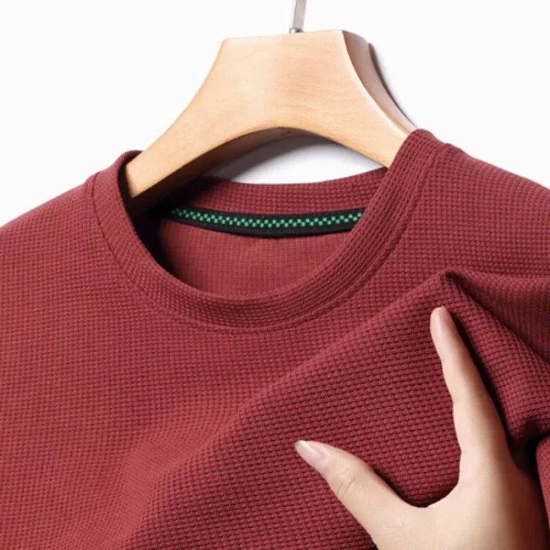 Camiseta de manga corta para hombre con tejido tipo waffle de Vanthea
