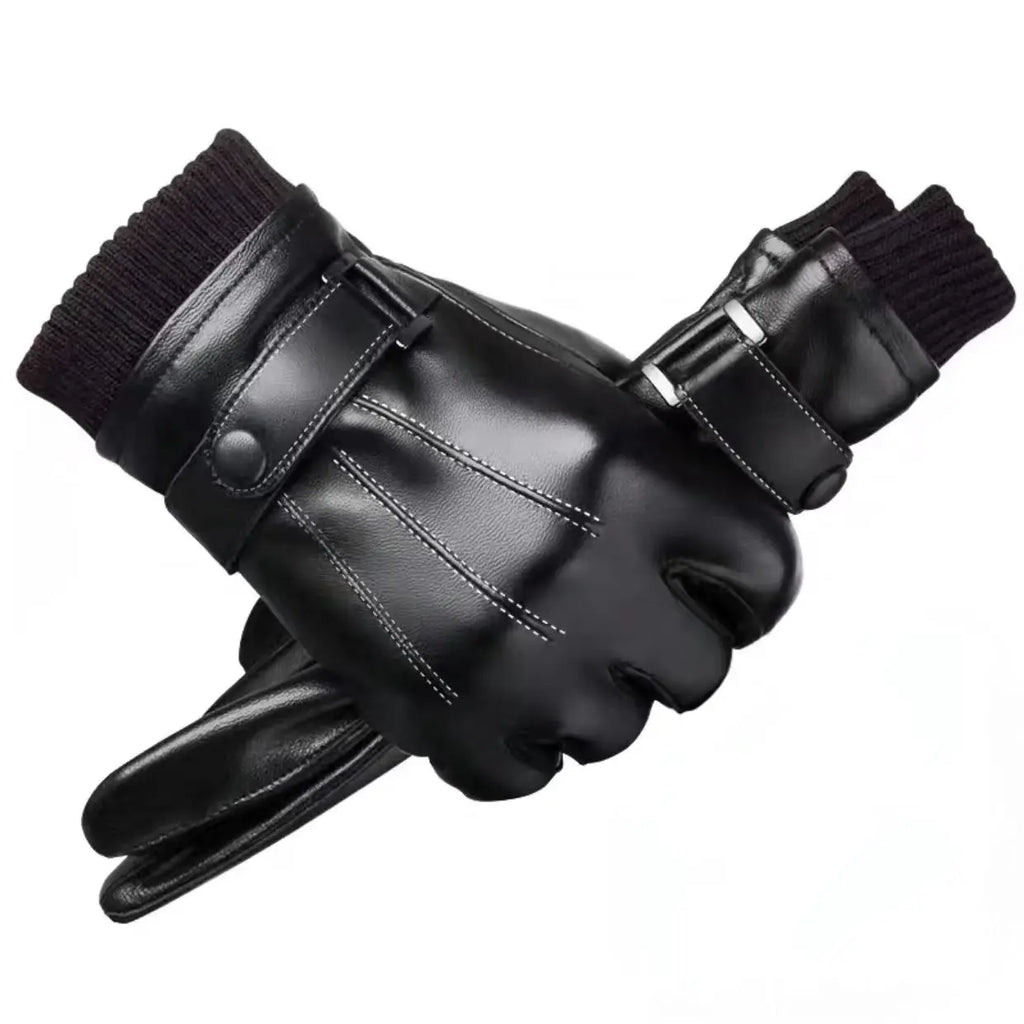 Guantes Masculinos De Cuero Sintético Impermeables Táctiles Vanthea