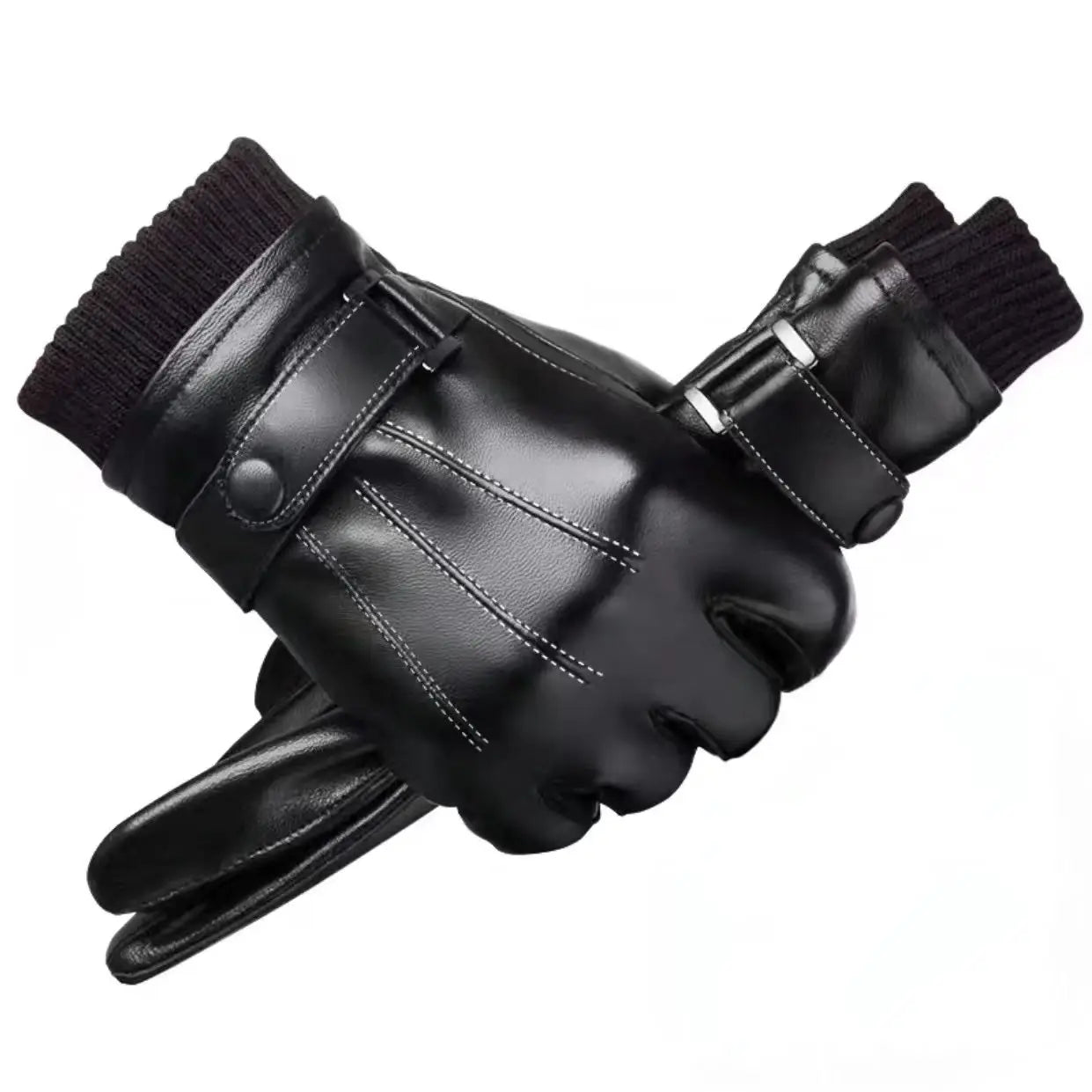 Guantes Masculinos De Cuero Sintético Impermeables Táctiles Vanthea