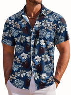 Camisa De Manga Corta Para Hombre Con Estampado Botánico De Vanthea