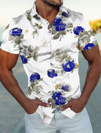 Camisa de manga corta para hombre con estampado floral de Vanthea