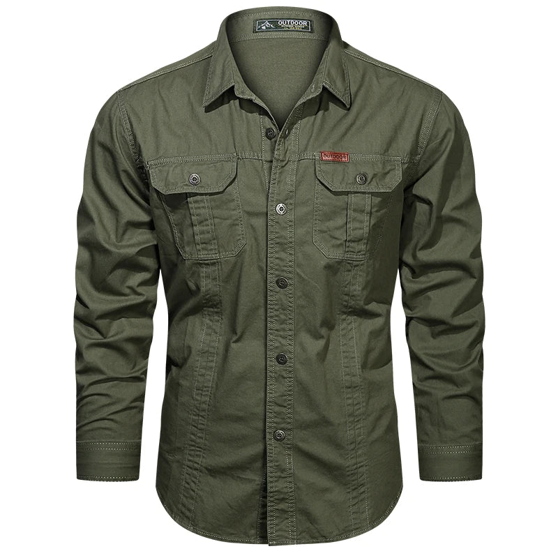 Camisa de manga larga con múltiples bolsillos para hombre Vanthea