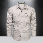 Camisa de manga larga con múltiples bolsillos para hombre Vanthea
