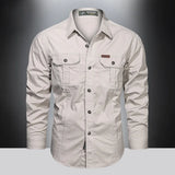 Camisa de manga larga con múltiples bolsillos para hombre Vanthea