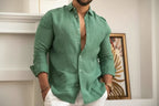 Camisa clásica de lino de manga larga para hombre Vanthea