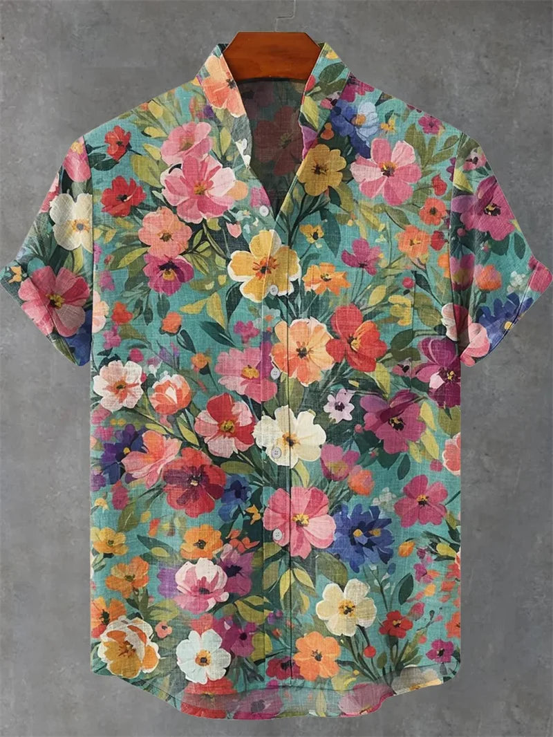 Camisa Masculina Floral Verano Vanthea