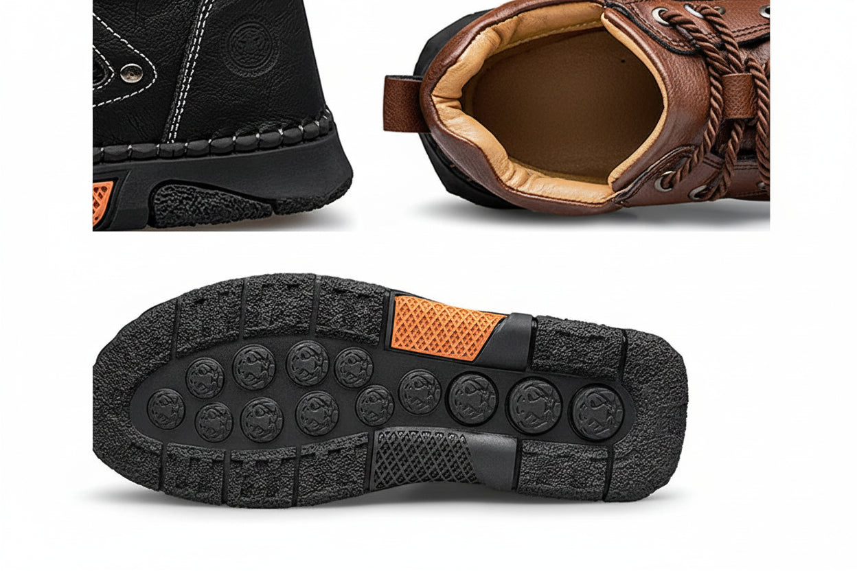 Botas Masculinas De Cuero Hechas A Mano Vanthea