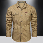 Camisa de manga larga con múltiples bolsillos para hombre Vanthea