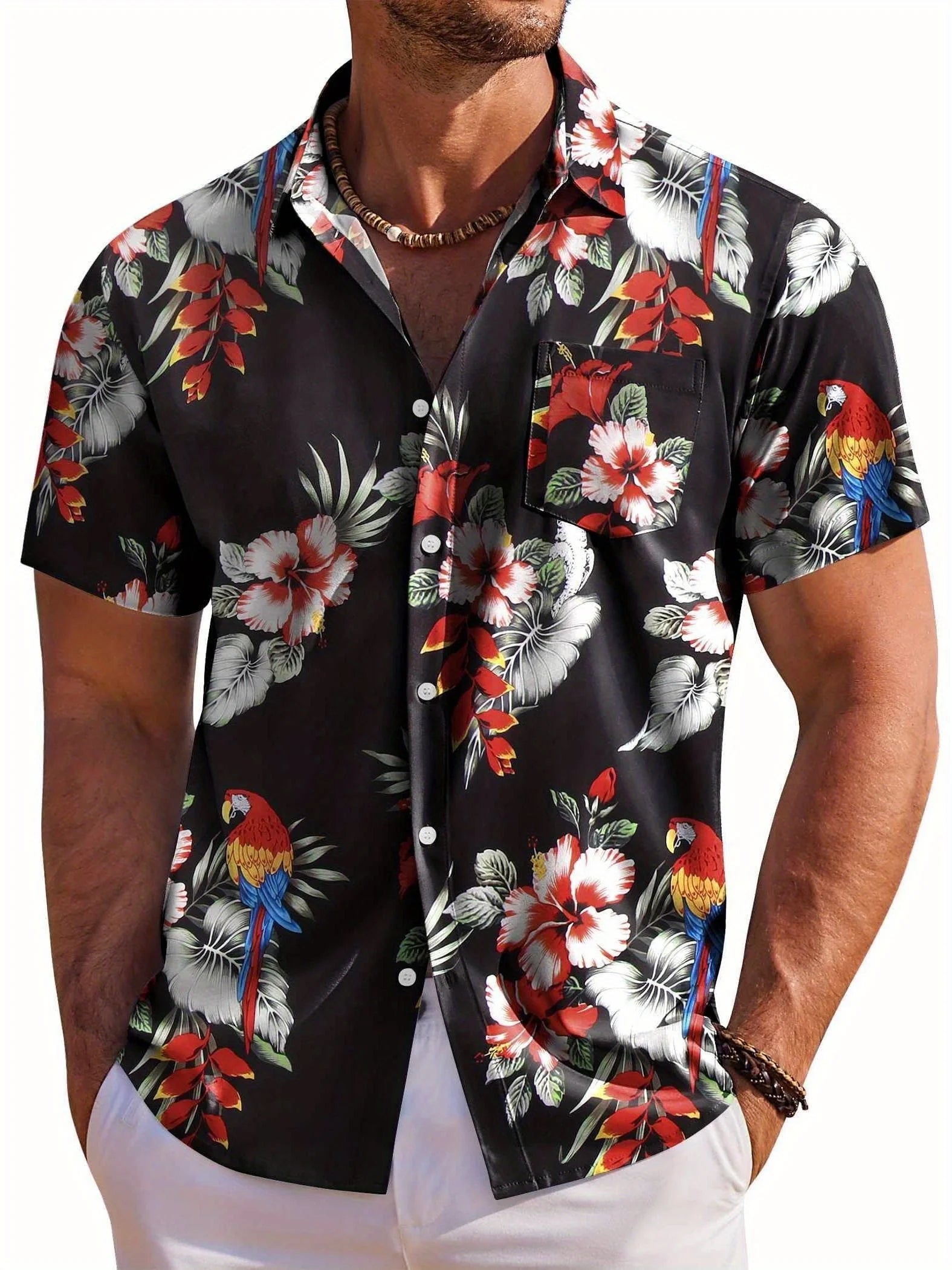 Camisa De Manga Corta Para Hombre Con Estampado Botánico De Vanthea