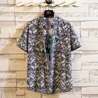 Camisa de manga corta para hombre con estampado hawaiano de Vanthea
